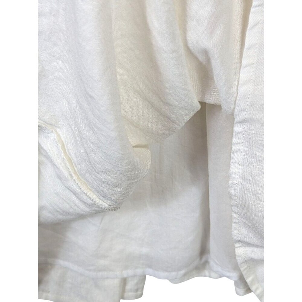 American Threads sz M Jasmine Linen Blend Puff Sleeve Babydoll Flowy Dress New - Picture 4 of 14